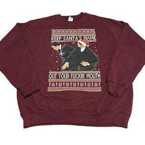 Will Smith and Chris Rock Christmas Sweater Crewneck Graphic Print Humor Mens L